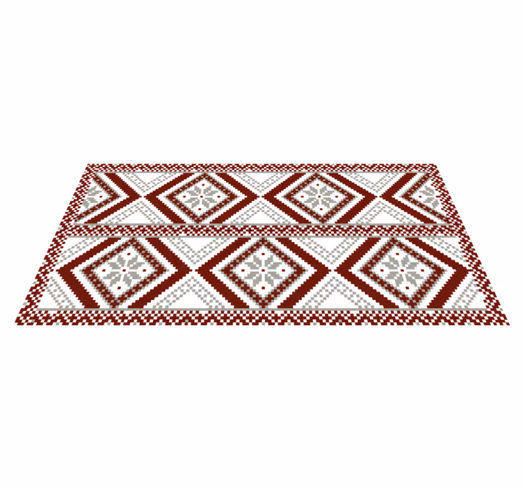 Tapis mosaique vinyle motifs géométriques complexes - TenStickers