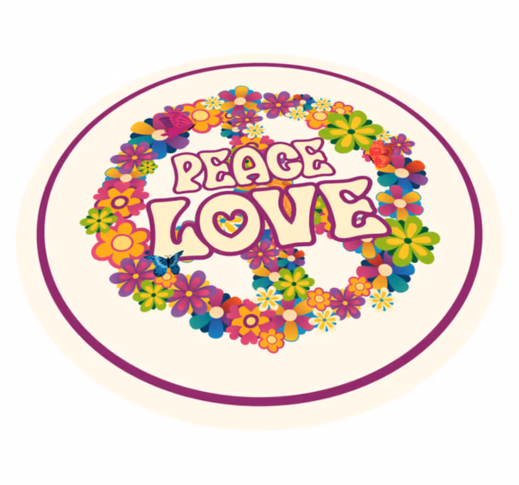 Tapis vinyle fleurs et plantes message de paix - TenStickers
