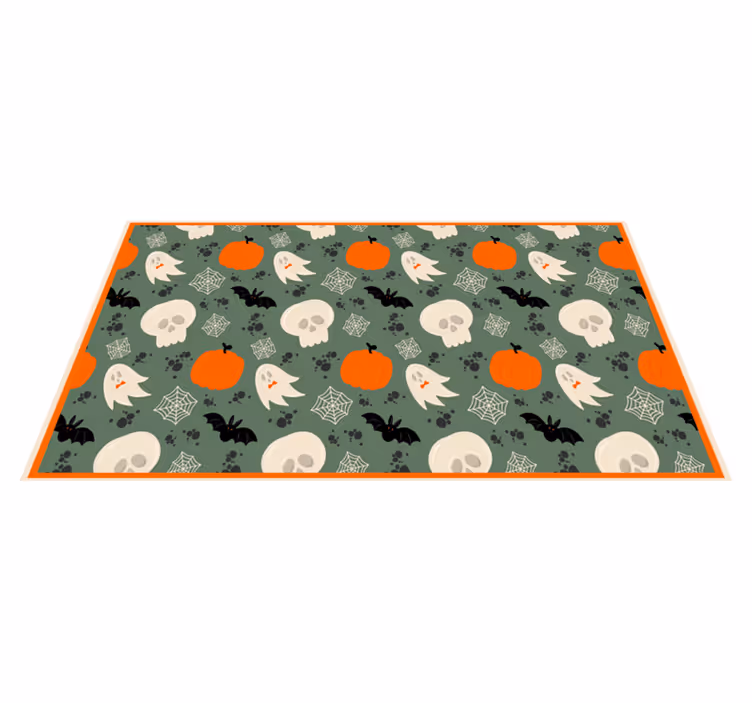 Tapis vinyle halloween motif de citrouille effrayant - TenStickers
