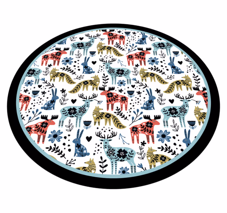Tapis vinyle chambre bébé motifs d'animaux colorés - TenStickers