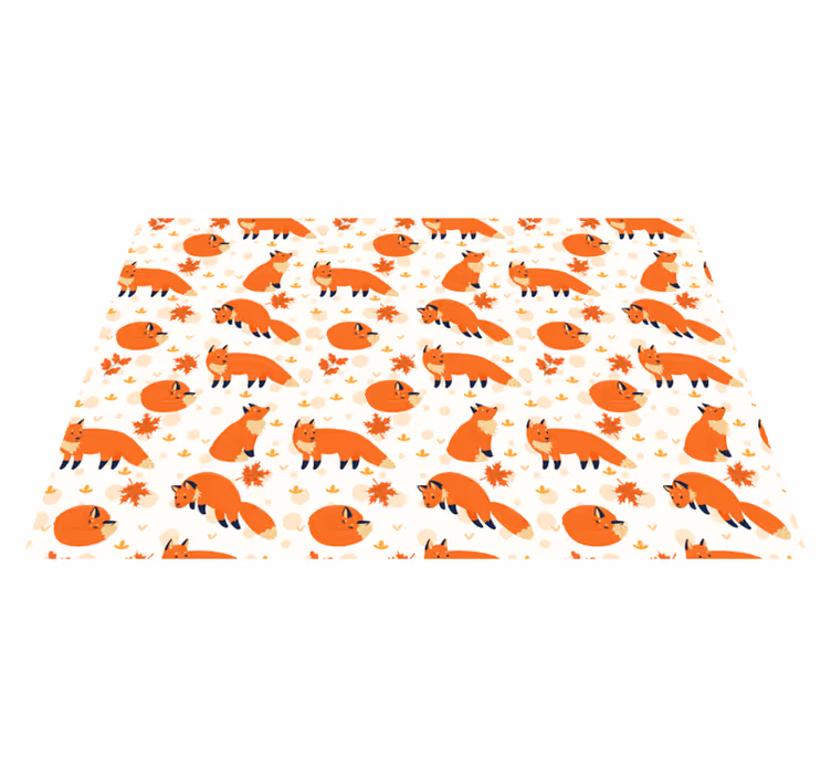 Tapis vinyle chambre bébé adorables motifs de renard - TenStickers