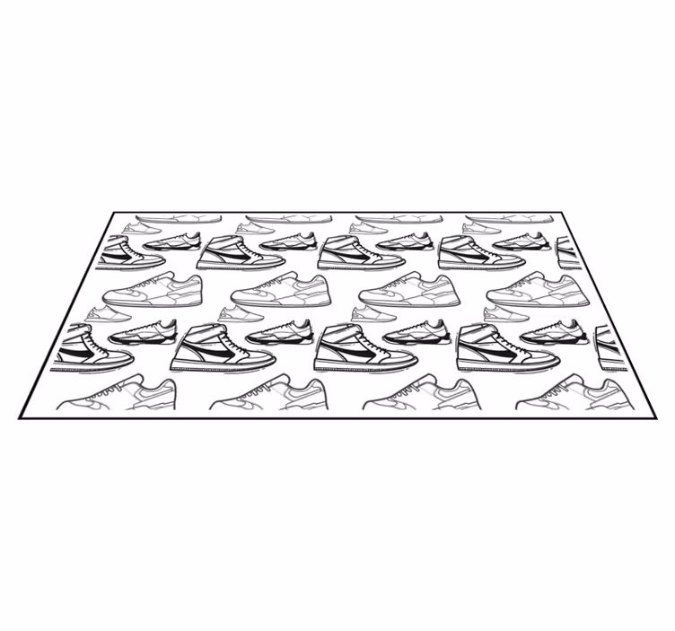 Tapis vinyle ado modèle de contour de baskets - TenStickers