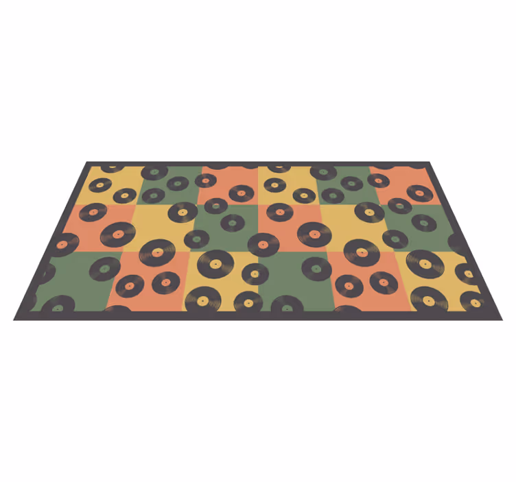 Tapis mosaique vinyle disques vinyles colorés - TenStickers
