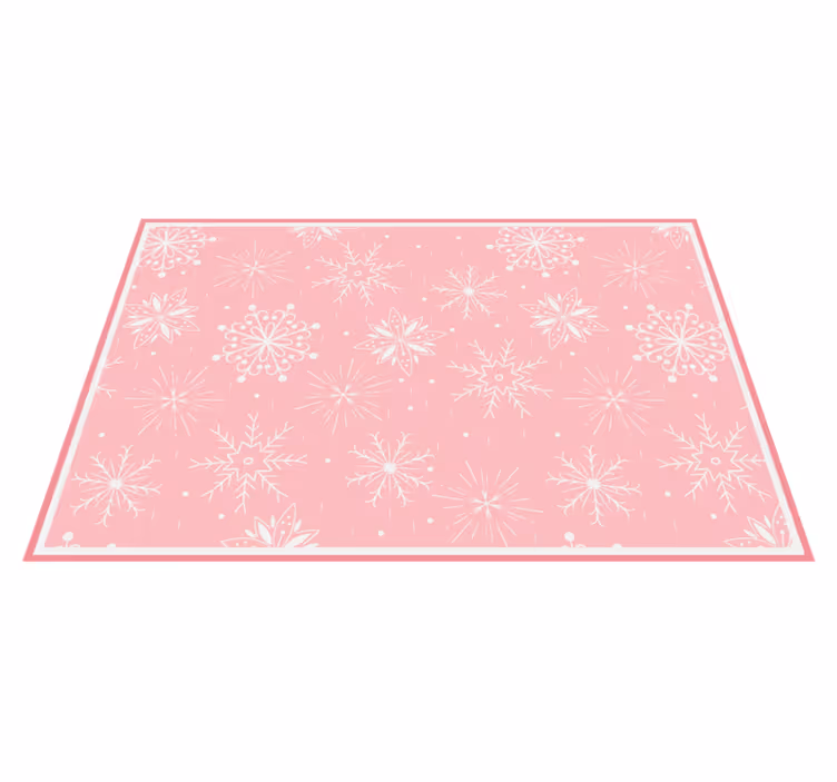 Tapis vinyle noël motif flocon rose - TenStickers