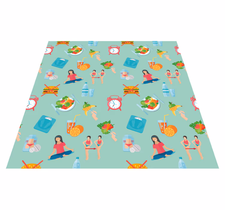 Tapis vinyle autres tapis icônes de mode de vie sain - TenStickers