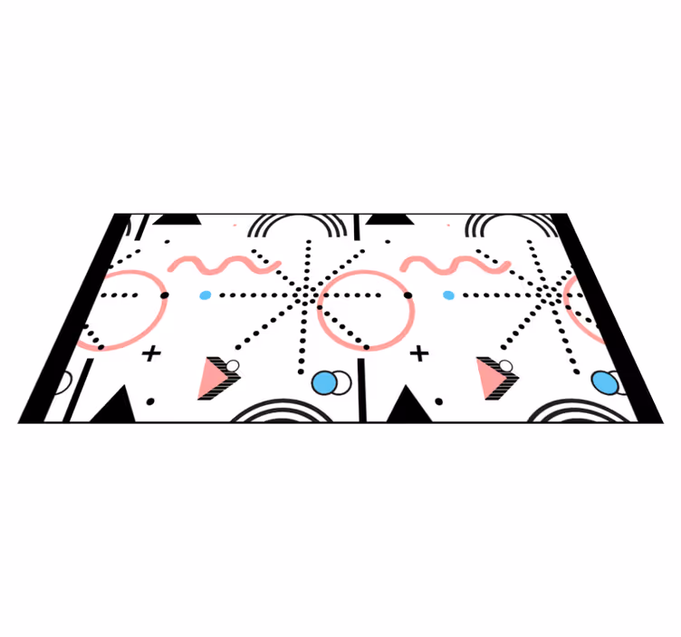 Tapis vinyle moderne motif géométrique blanc - TenStickers