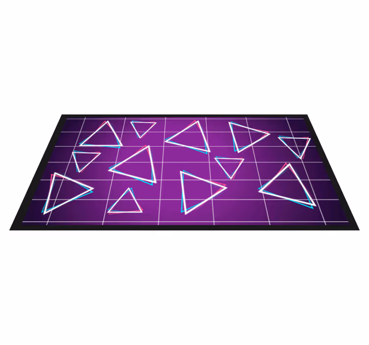 Tapis vinyle géométrique motif triangles vibrants - TenStickers