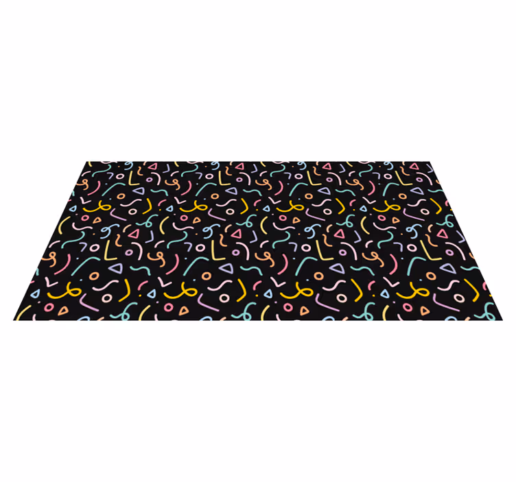 Tapis vinyle géométrique tourbillons abstraits colorés - TenStickers