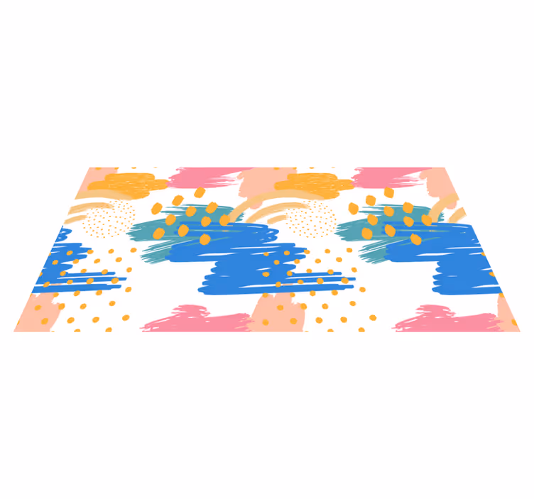 Tapis vinyle moderne coups de pinceau colorés - TenStickers
