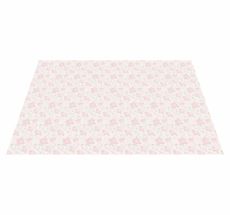 Tapis vinyle fleurs et plantes motif de rose délicat - TenStickers