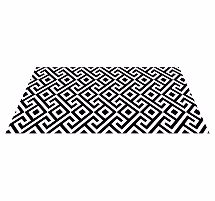 Tapis vinyle géométrique motif noir et blanc audacieux - TenStickers