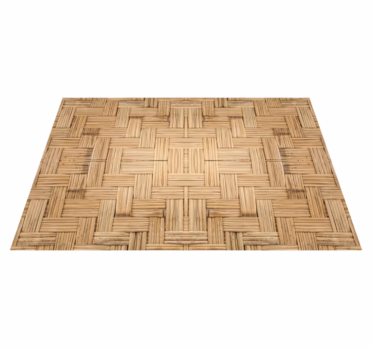 Tapis vinyle salon style de tissage en bambou - TenStickers