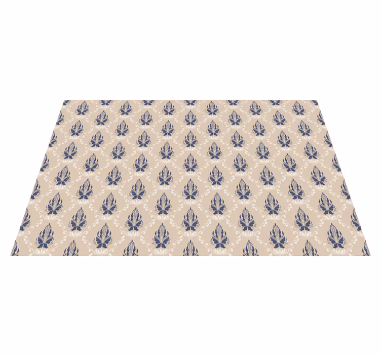 Tapis vinyle salon motifs floraux délicats - TenStickers