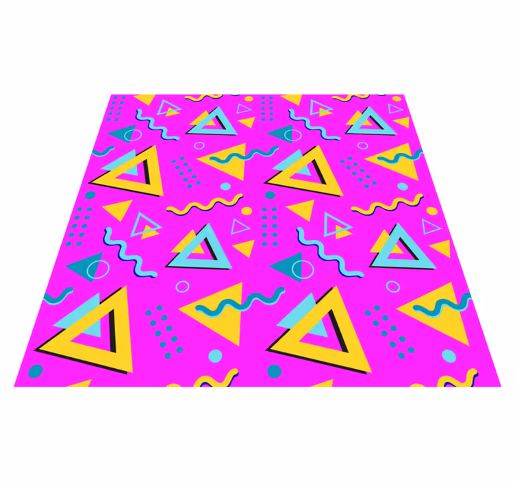Tapis vinyle géométrique motif memphis des années 1980 - TenStickers