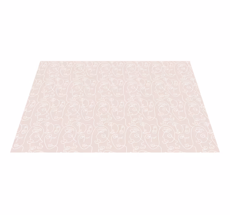 Tapis vinyle moderne visages aux lignes minimalistes - TenStickers