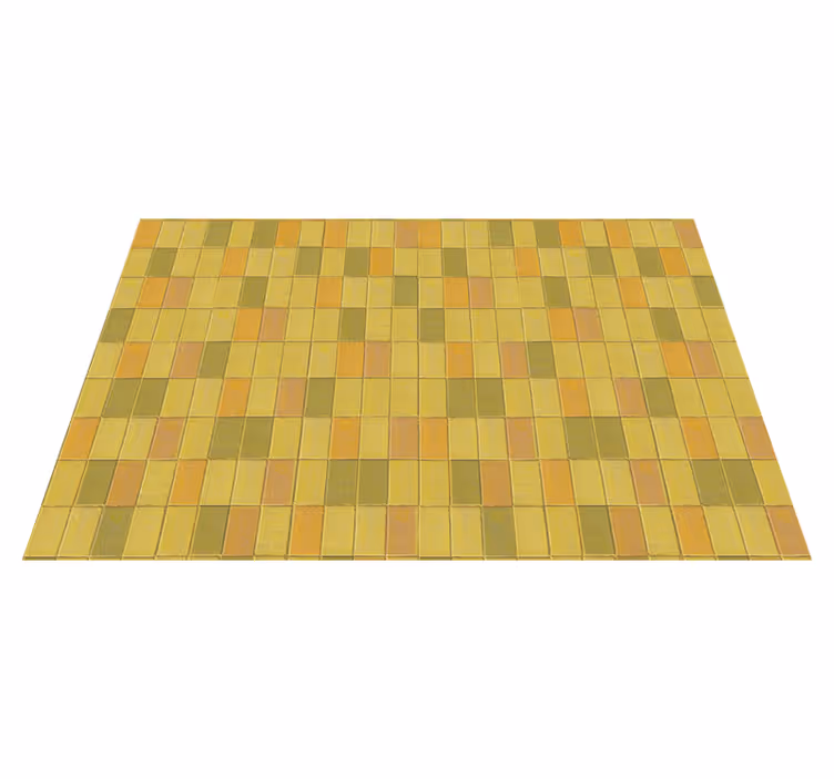 Tapis vinyle carreaux de ciment agencement mosaïque jaune - TenStickers