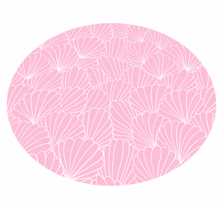 Tapis vinyle salle de bain motif coquillage rose - TenStickers