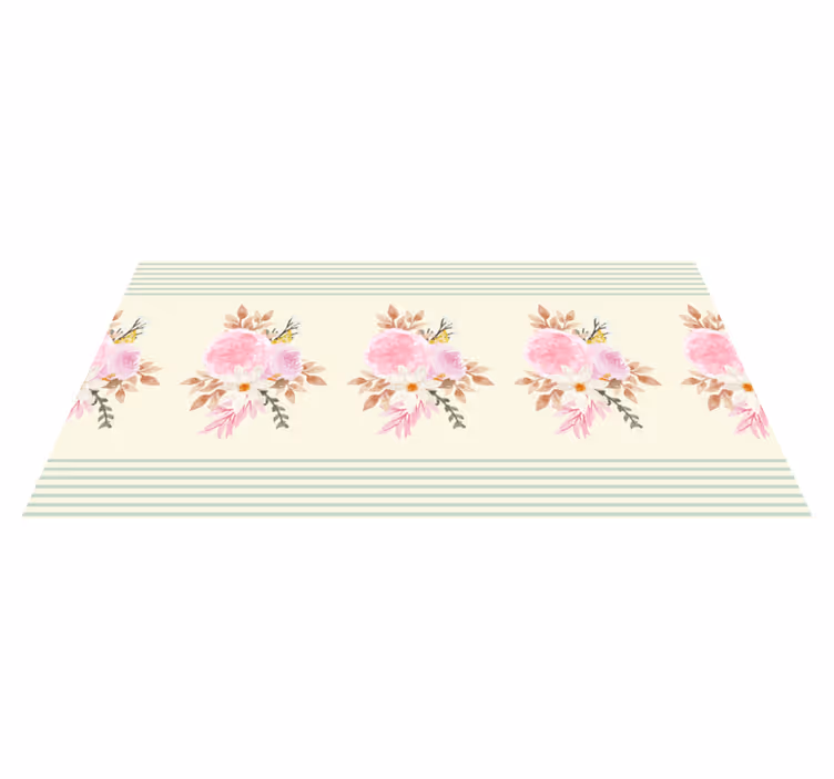 Tapis vinyle salle de bain composition florale douce - TenStickers