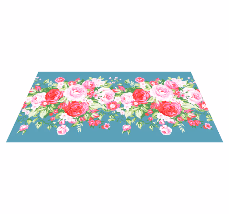 Tapis vinyle fleurs et plantes bouquet floral - TenStickers