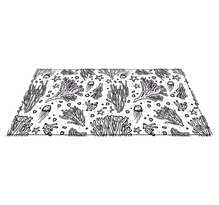 Tapis vinyle animal motif océan monochrome - TenStickers
