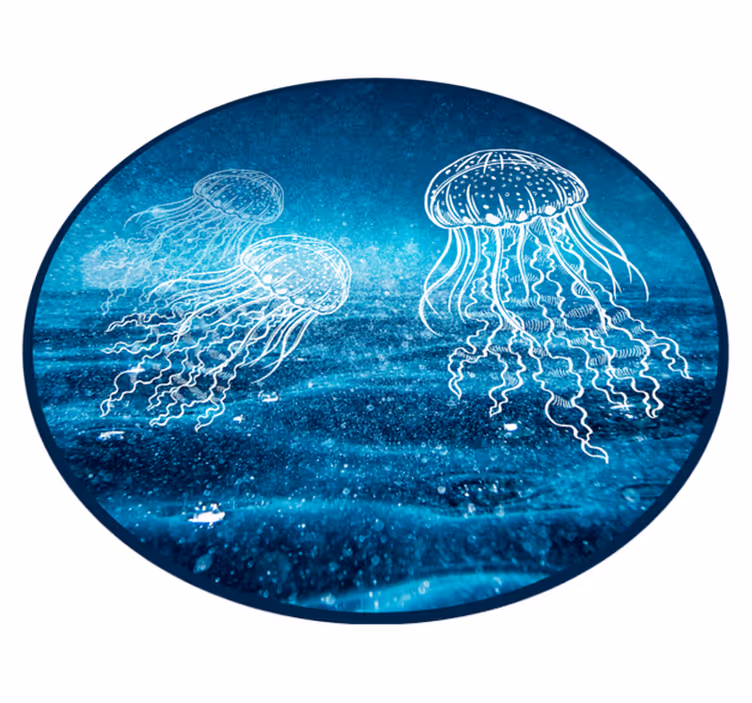 Tapis vinyle animal scène océanique de méduses - TenStickers