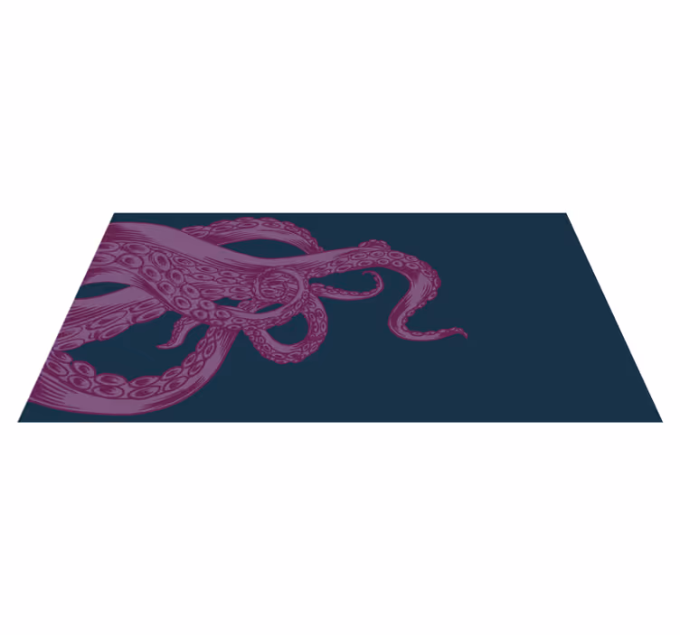 Tapis vinyle animal superposition d'ornement de pieuvre - TenStickers