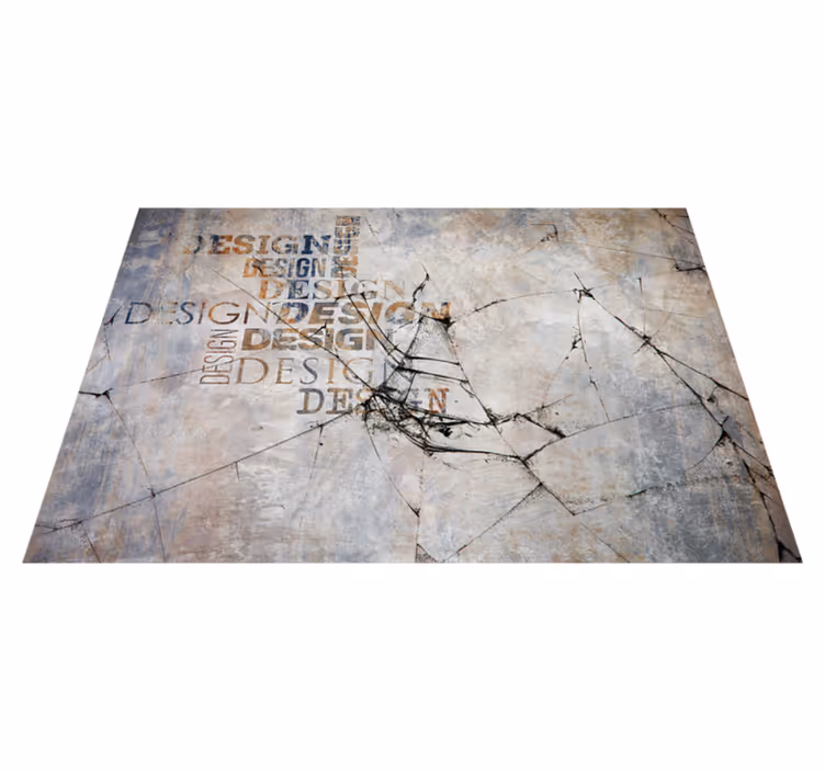 Tapis vinyle pierre typographie en roche craquelée - TenStickers