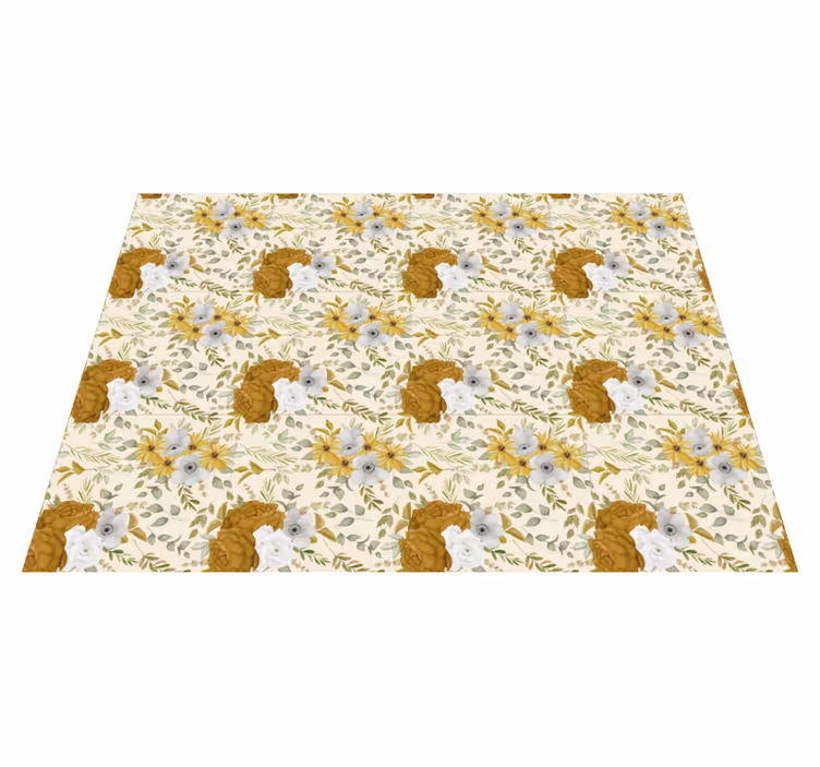 Tapis vinyle salon motif feuillu botanique - TenStickers