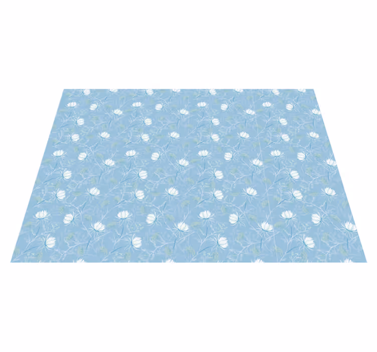 Tapis vinyle fleurs et plantes motif de feuille botanique - TenStickers