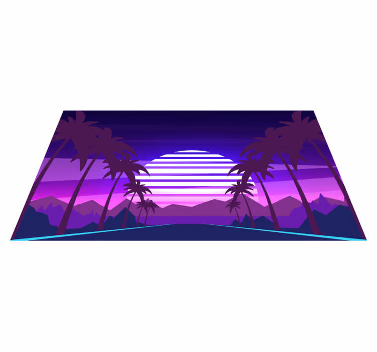 Tapis vinyle moderne esthétique rétro du coucher de soleil - TenStickers