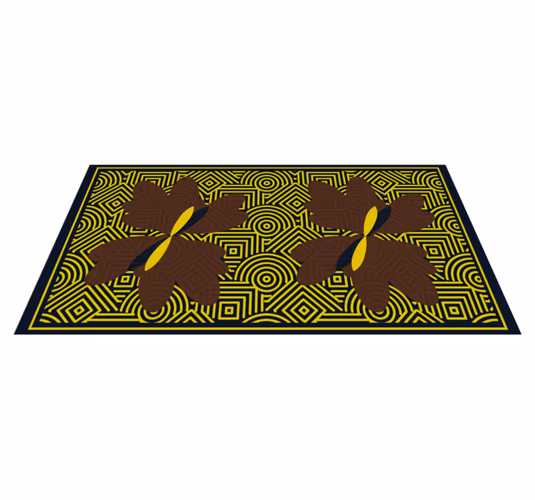 Tapis vinyle géométrique dissonance florale géométrique - TenStickers