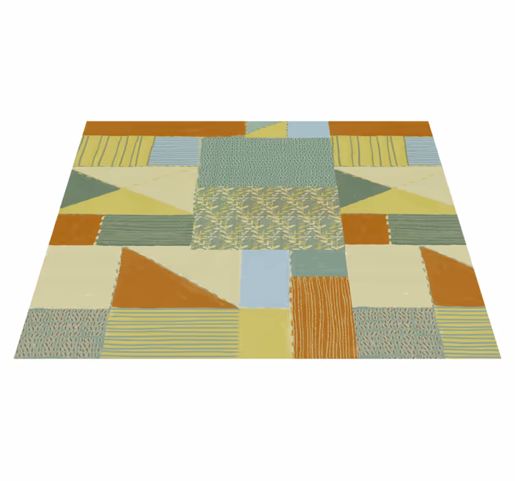 Tapis vinyle géométrique triangles colorés - TenStickers