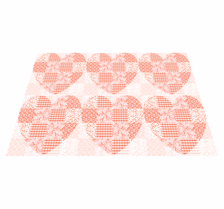 Tapis vinyle entrée patchwork de cœurs à motifs - TenStickers