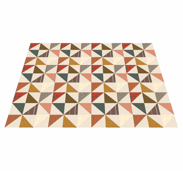 Tapis vinyle géométrique triangles différents motifs - TenStickers