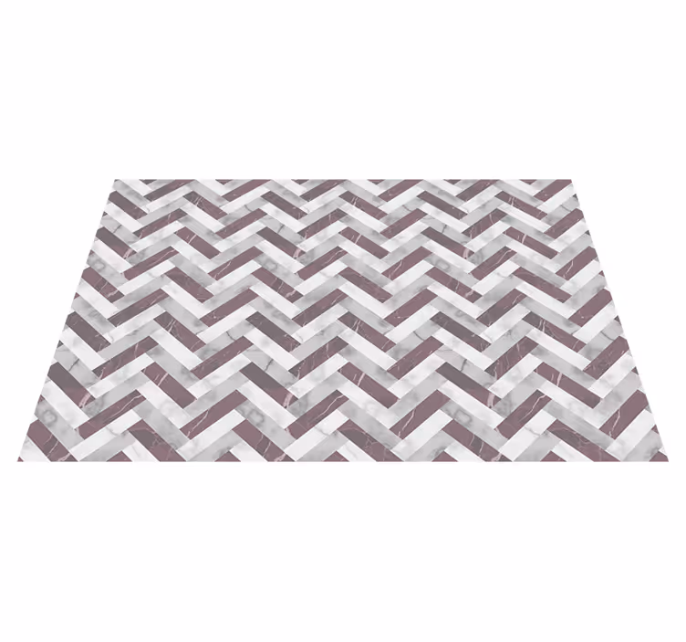 Tapis vinyle géométrique chevrons effet marbre - TenStickers