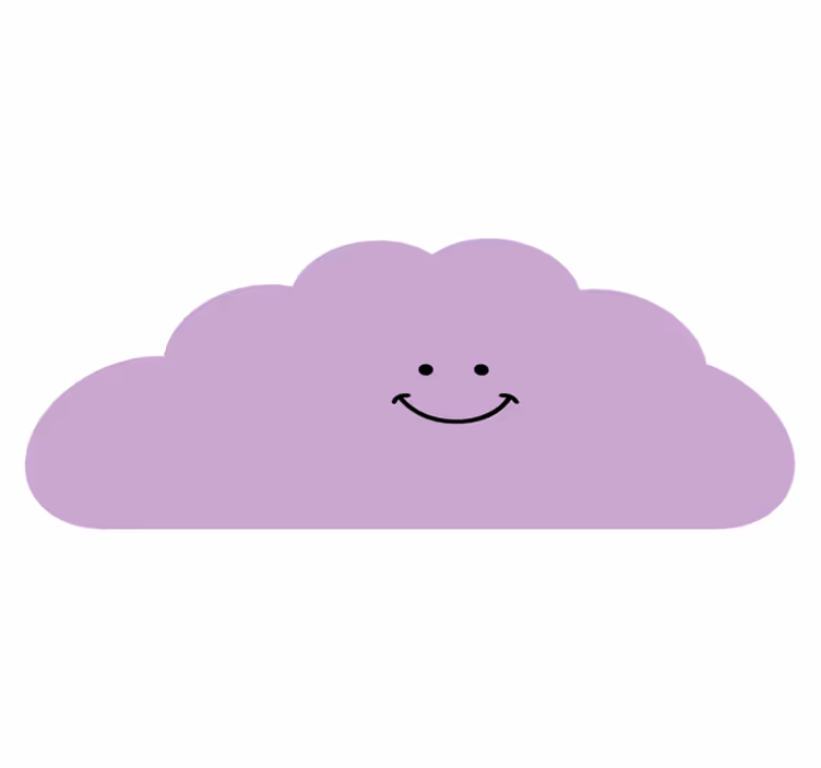 Tapis vinyle bébé nuage violet souriant - TenStickers
