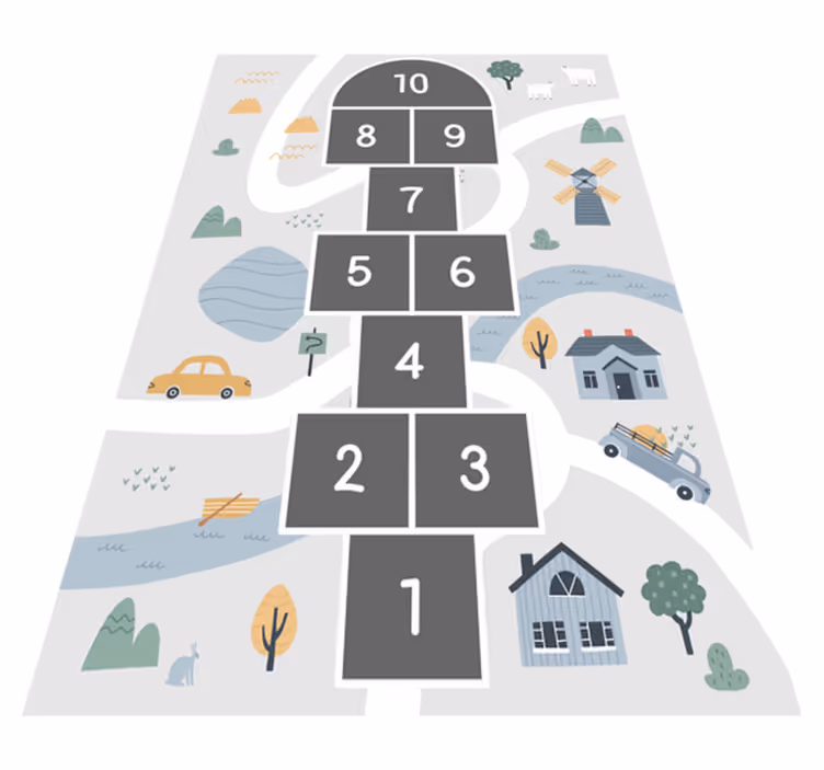 Tapis vinyle jeux conception de marelle ludique - TenStickers