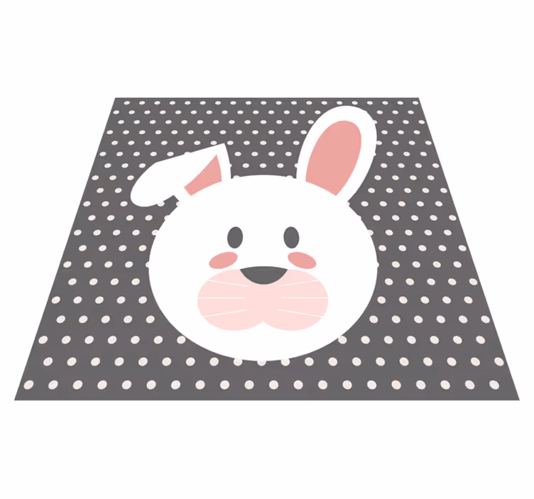 Tapis vinyle bébé lapin avec pois - TenStickers