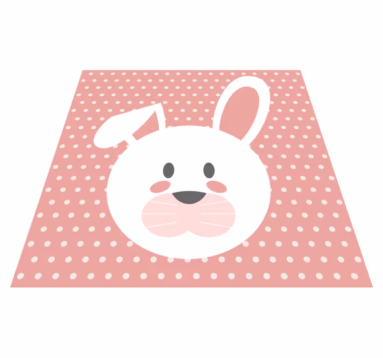 Tapis vinyle chambre bébé lapin à pois - TenStickers