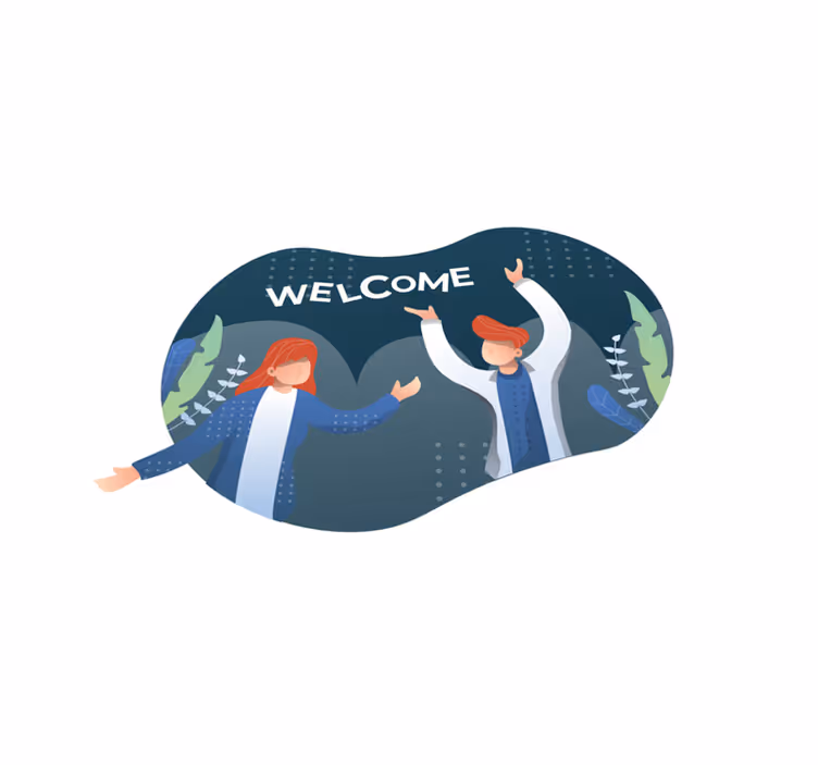 Tapis vinyle d'entrée texte de bienvenue - TenStickers