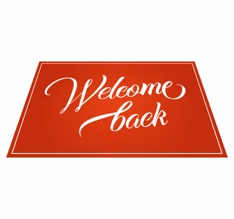 Tapis vinyle d'entrée texte de bienvenue rouge chaleureux - TenStickers