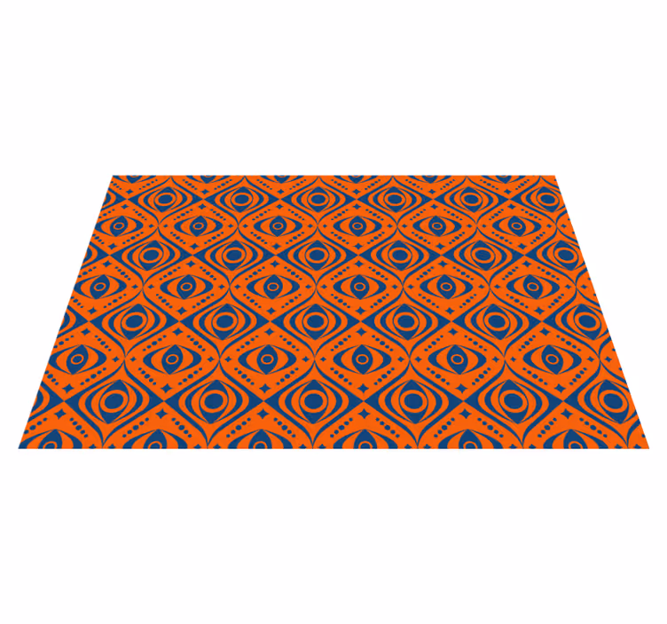 Tapis vinyle géométrique yeux orange et bleu - TenStickers