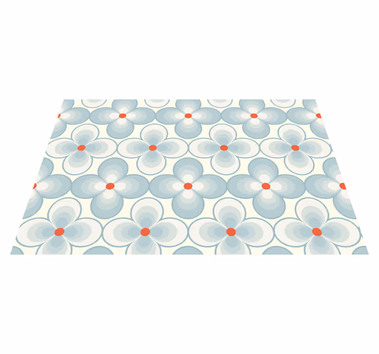 Tapis vinyle carreaux de ciment motif de fleurs géométriques - TenStickers