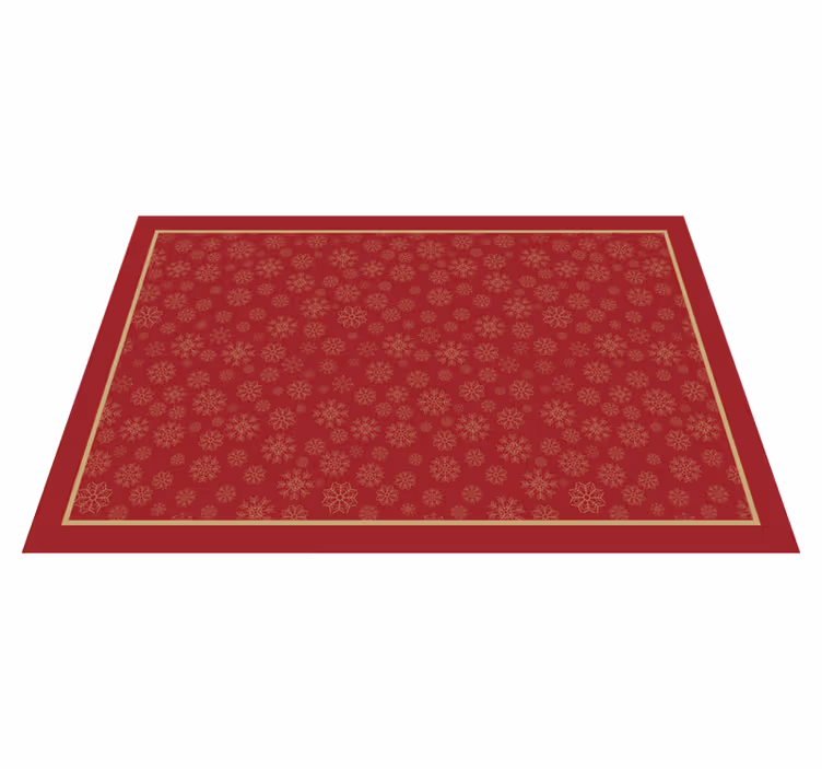 Tapis vinyle noël motif de flocon de neige festif - TenStickers