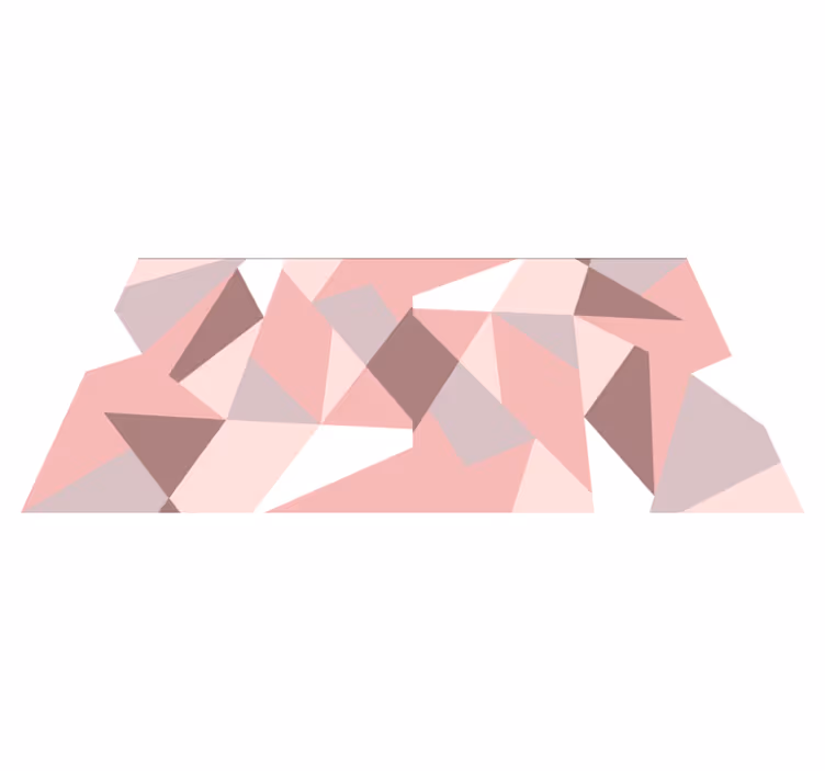 Tapis vinyle géométrique motif triangulaire rose et gris - TenStickers
