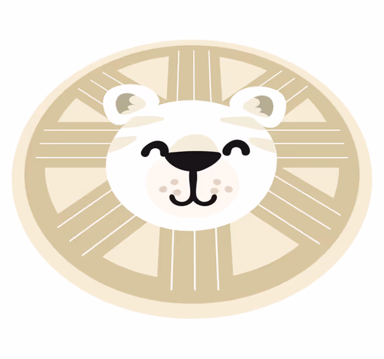 Tapis vinyle chambre bébé graphique de lion souriant - TenStickers