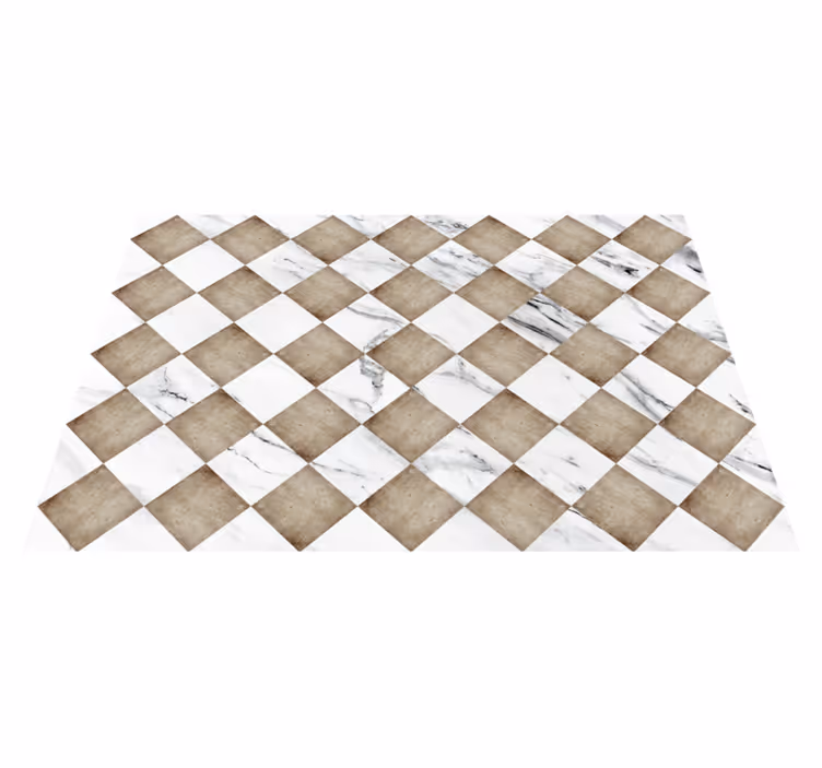 Tapis vinyle marbre et carreaux bruns - TenStickers