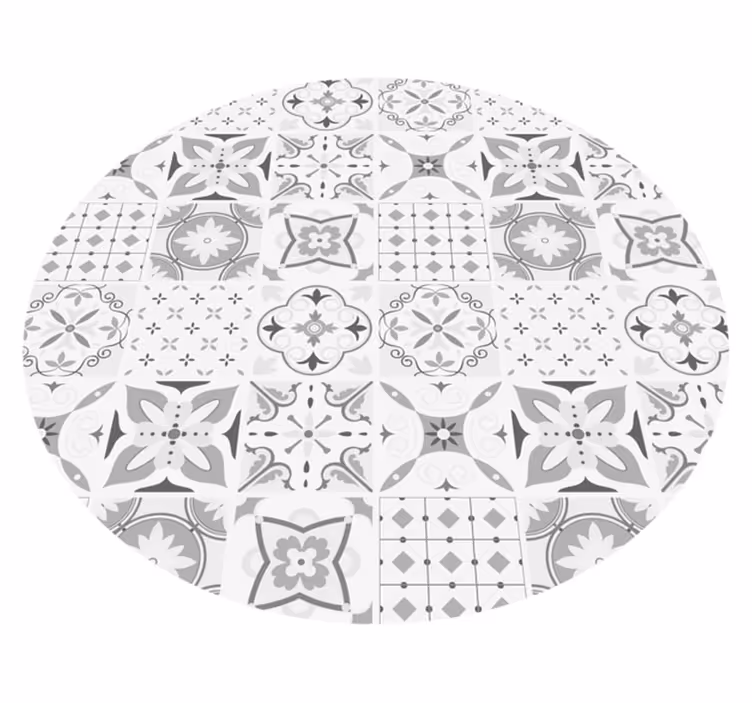 Tapis vinyle carreaux de ciment mosaïque monochrome - TenStickers