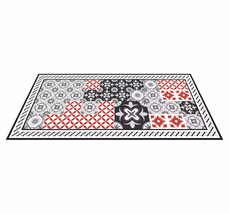 Tapis vinyle carreaux de ciment motif de carrelage complexe - TenStickers