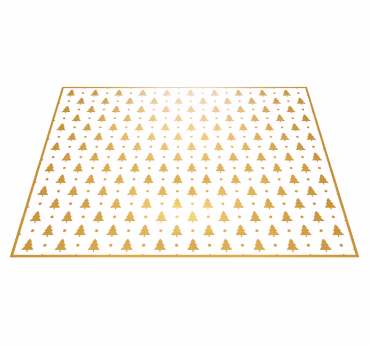 Tapis vinyle Noël motif festif de sapins dorés - TenStickers